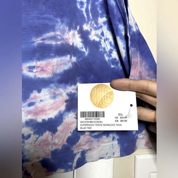 NWT Spiritual Gangster x Soul Cycle Supernova Tiedye Seamless Tank Blue Tied M/L - Picture 8 of 12